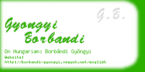 gyongyi borbandi business card